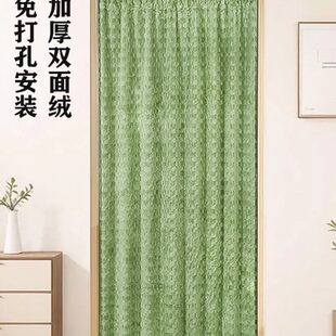 卧室寒棉门帘防风防免打孔保暖挂帘隔断帘双面绒挡风家用加厚冬季