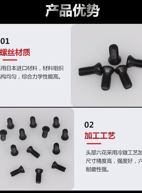 国标白色12.9级数控铣刀片螺丝刀盘螺丝M2M2.5M3M3.5M4M5车刀配件