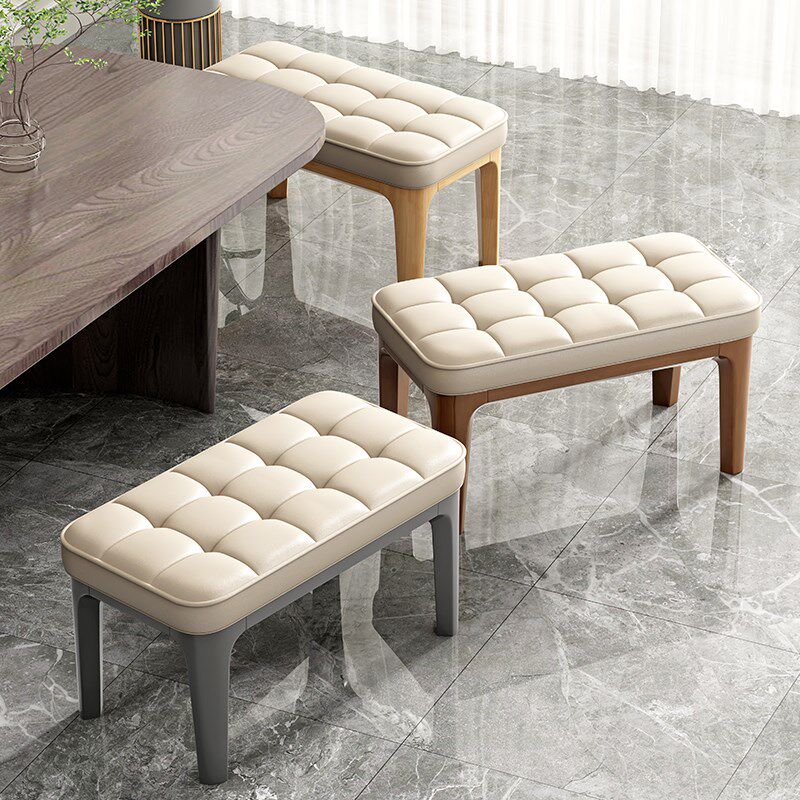 梳妆凳客厅可叠放式软包餐椅简约现代卧室全实木北欧轻奢化妆凳子