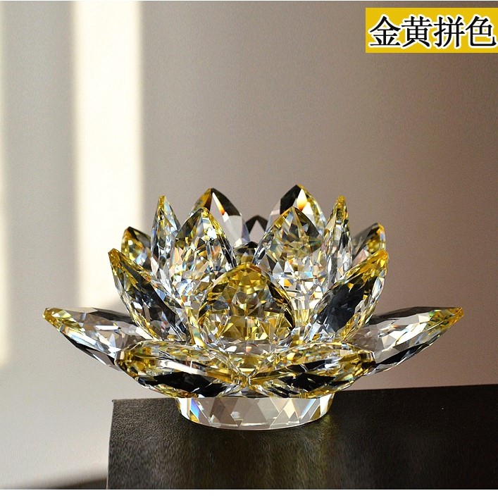 镇店之宝水晶莲花汽车用内饰品摆件结婚家居装饰品好运连连礼物