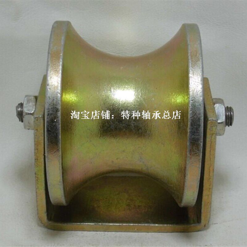 彩镀100大U R35槽滑轮 u型支架画 圆槽滑轮 圆形轨道轮 圆管滑轮