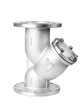 304不锈钢法兰Y型过滤器GL41W国标化工部316L管道滤网阀门DN50 80