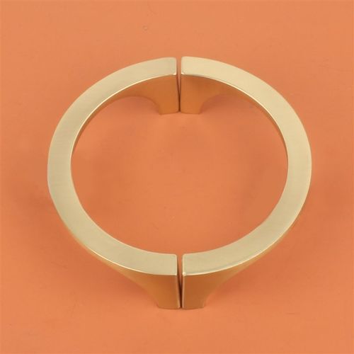 新中式锌合金镀铜拉手金色衣柜门半圆拉手抽屉对开门圆形梅花拉手