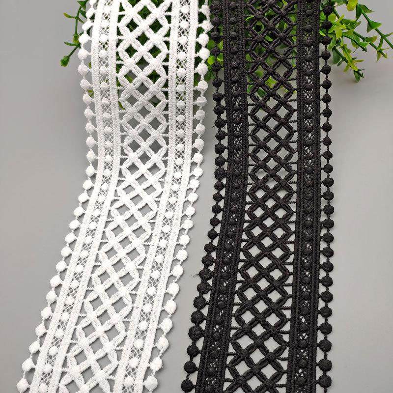 厂家现货本白双边豆豆花边 牛奶丝刺绣水溶花边 裙边衣领装饰配件