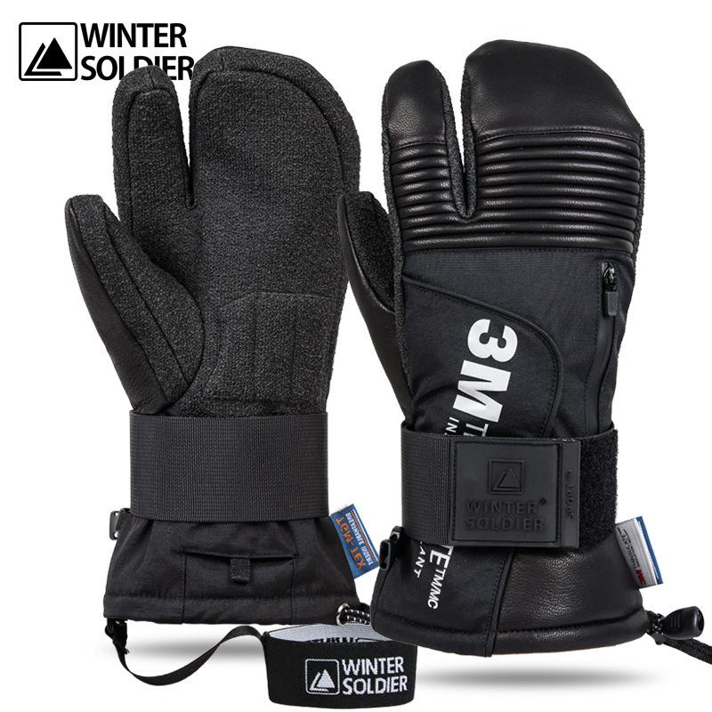 高级凯夫拉单板安全滑雪手套内置护腕男女带内胆防水耐磨刻滑闷子