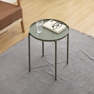 卧室茶几北欧边几客厅沙发边桌托盘桌小圆形茶几铁艺简易迷你角几