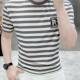 男士 高档圆领条纹短袖 夏季 潮流时尚 休闲百搭 半袖 专柜品质