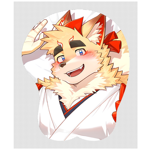 原创-福瑞furry兽人鼠标垫定制肌肉立体3d硅胶东京放课后-稻荷