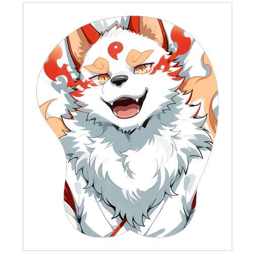 原创-福瑞furry兽人鼠标垫肌肉立体3d硅胶山神-楠木邸的神明庭院