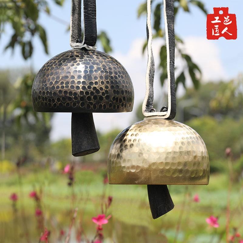 黄铜驼铃黄铜 云南丽江手工铜铃铛吉祥隔山铃吊饰手摇门铜风