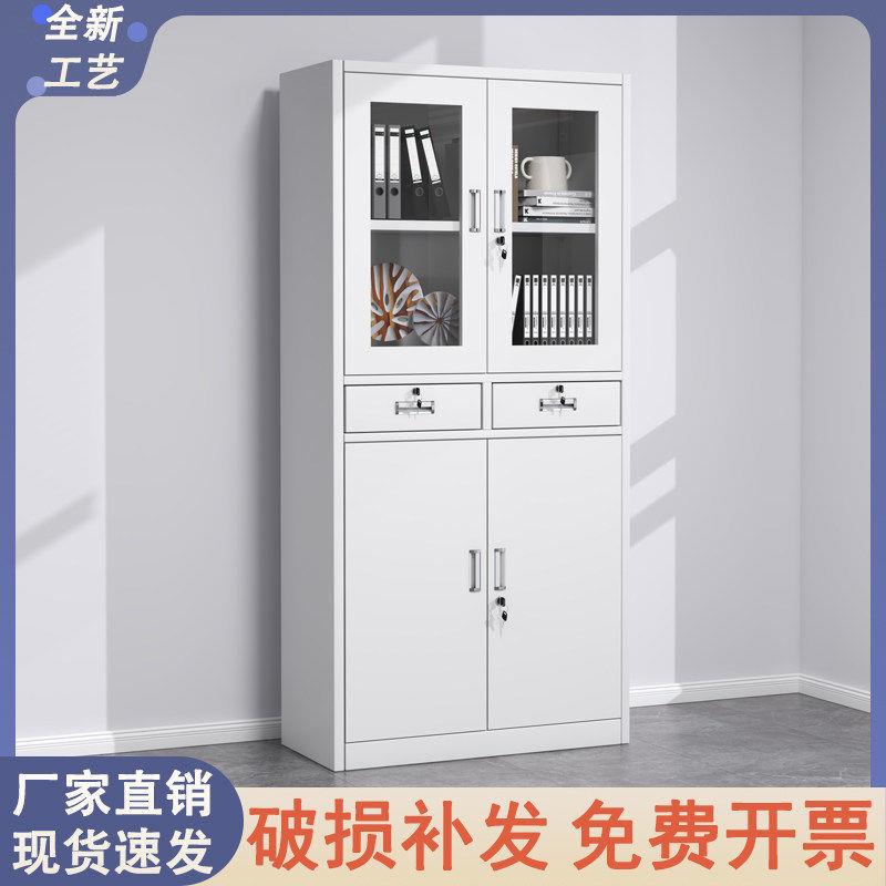 铁皮中二斗文件柜办公室资料档案凭证柜带锁储物柜钢制书柜收纳柜
