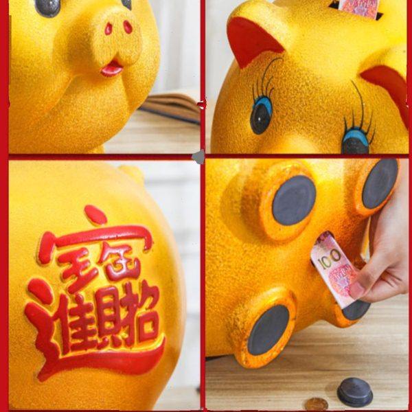 金猪储蓄罐摆件存钱罐大型招财不可取猪猪陶瓷小猪礼物饭店超大号