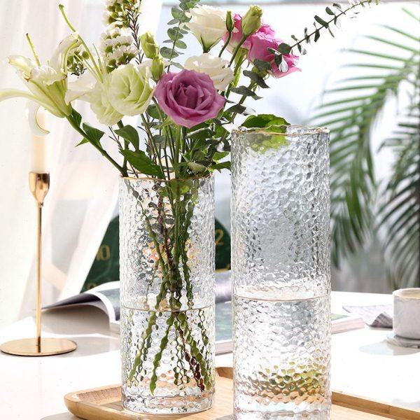 轻奢描金网红玻璃花瓶透明水养富贵竹百合花插花家用花瓶客厅摆件,鲜花速递/花卉仿真/绿植园艺,花瓶,淘宝优惠券,粉丝福利购,淘宝优惠卷