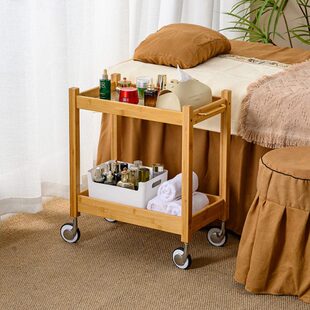 美容院专用工具车高档多功能美容车小推车中式美容推车可移动实木