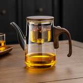 2025新款 玻璃飘逸杯茶水分离懒人磁吸泡茶壶茶具套装 家用高档茶具