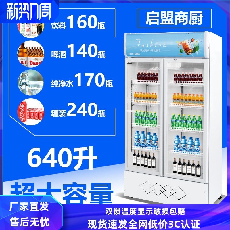 立式冷藏展示柜玻璃门保鲜柜啤酒柜冷F饮陈列柜双门展示冰柜点菜