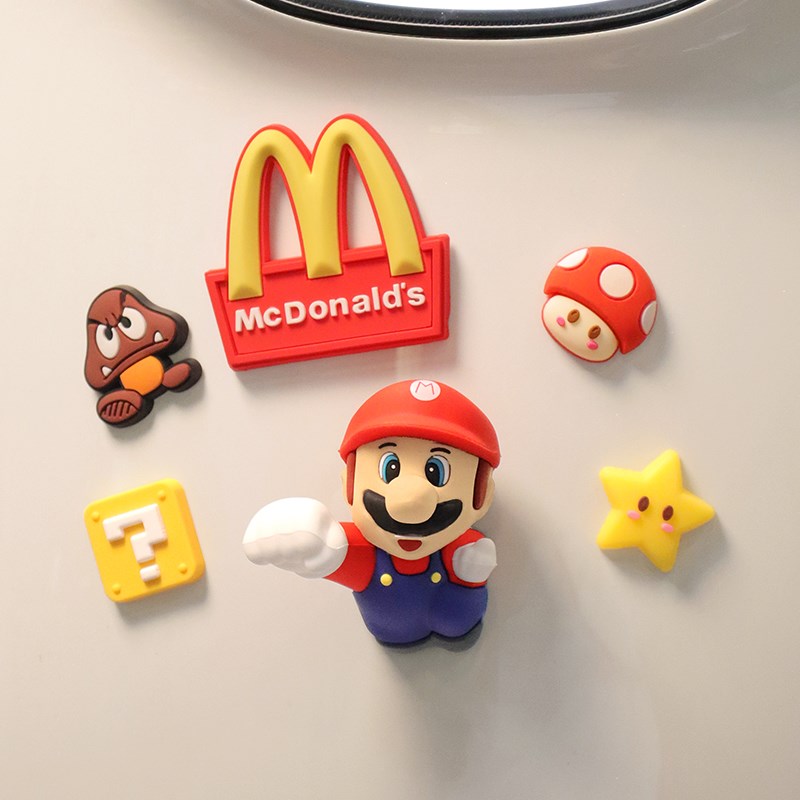 马里奥3d立体贴电动车车贴雅迪A电瓶车防水公仔装饰小配件车载摆