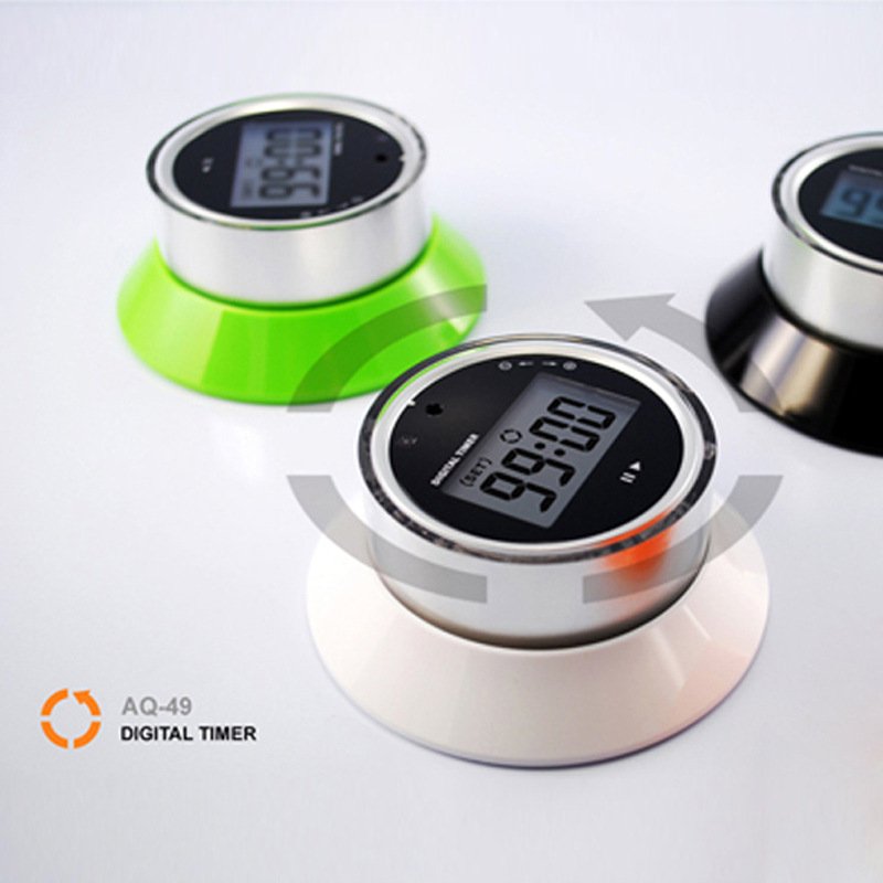 时尚简约电子定时器 旋转式厨房定时器 简单提醒器 吸铁石计时器