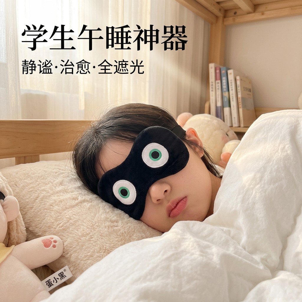 宿舍午睡遮光透气毛绒蛋黑眼罩