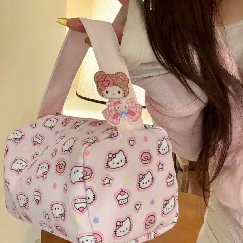 可爱卡通凯迪猫便携化妆包大容量收纳包洗漱包立体手提包女手拿包