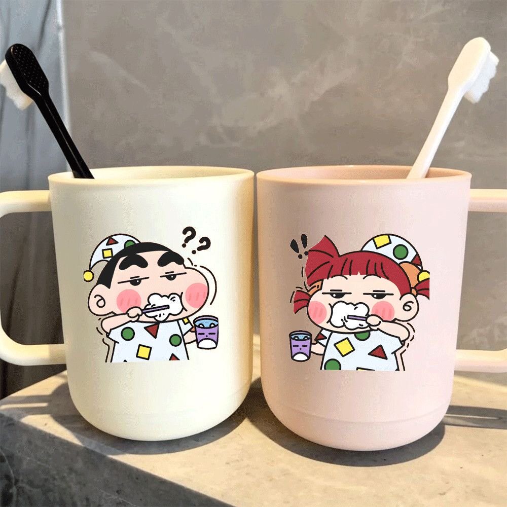 蜡笔小新情侣款可爱漱口杯