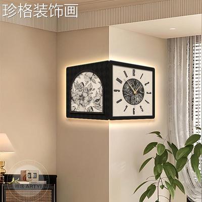 面2024新款双厅时YKAM0017钟法式中古高风拐角挂钟表级感客饭厅转