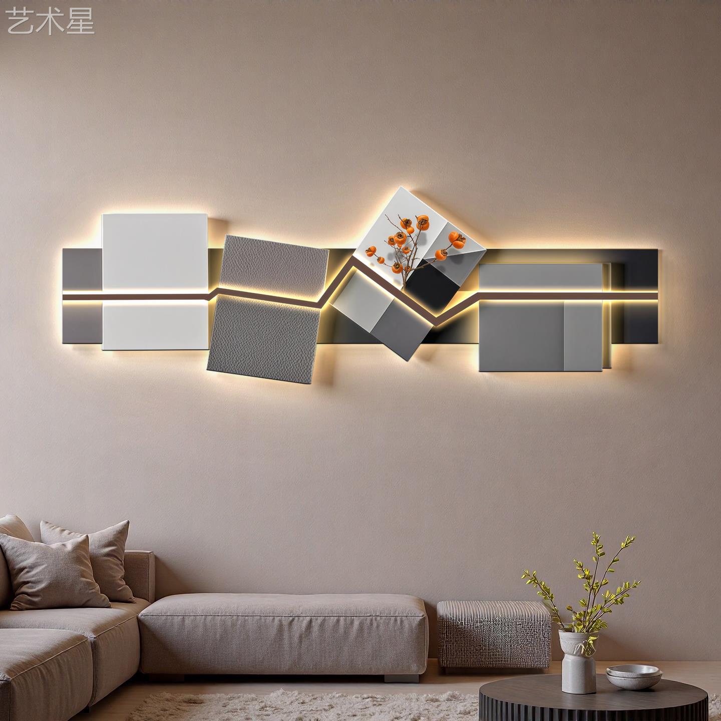 柿柿如意好寓DJH-1530意客厅沙发背景墙L精床雕壁画画卧室头挂ED