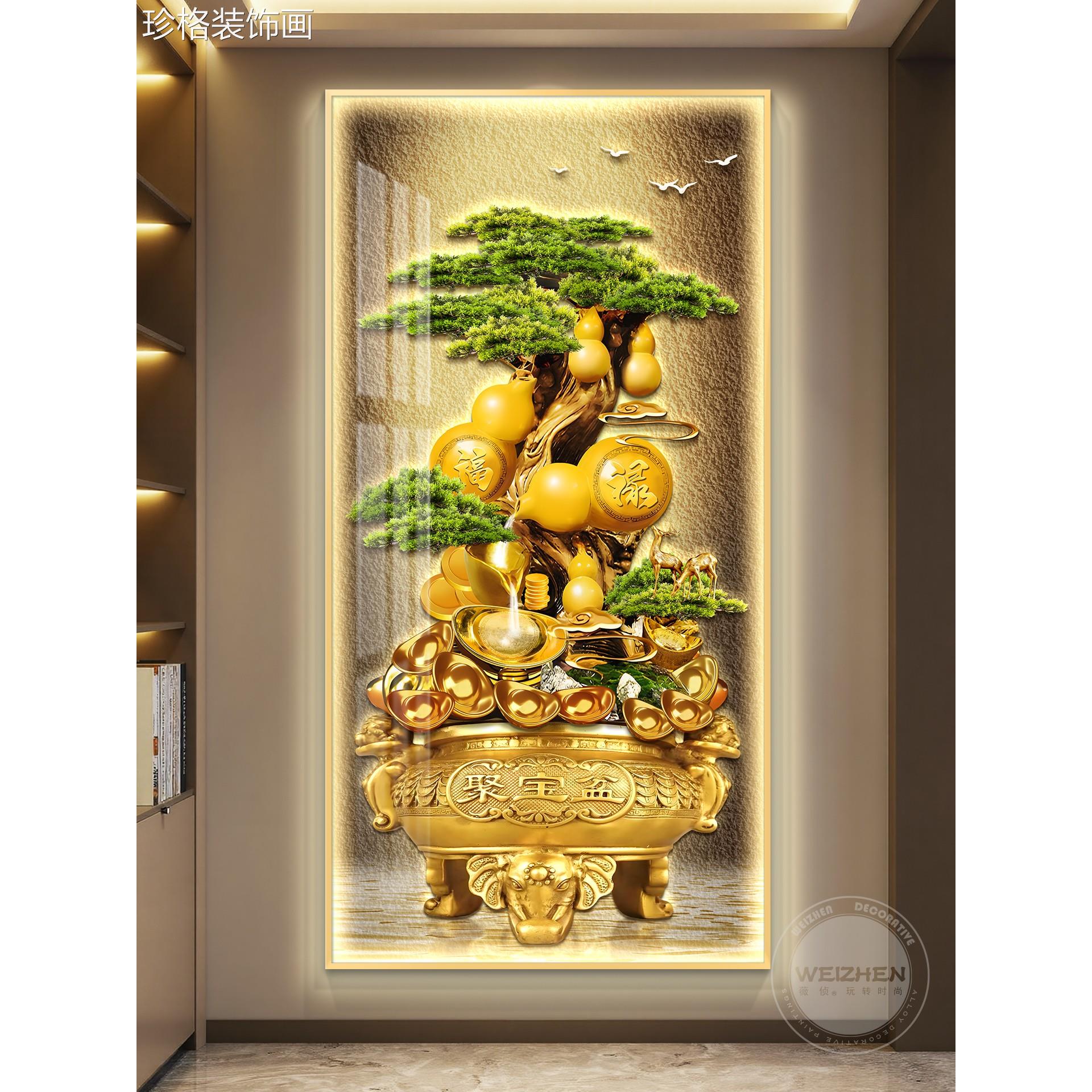 轻奢led灯入户廊310玄关装画走过道挂画壁宝画简约现饰代高级感聚