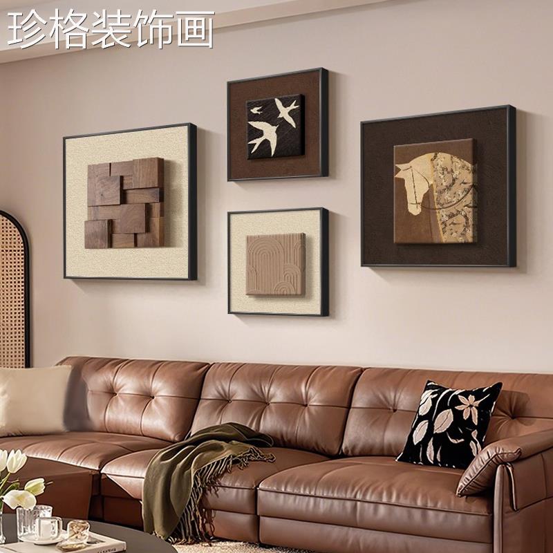 中古H0613135风厅装饰法式复古沙画发背景墙合客壁画高级感立体砂图片