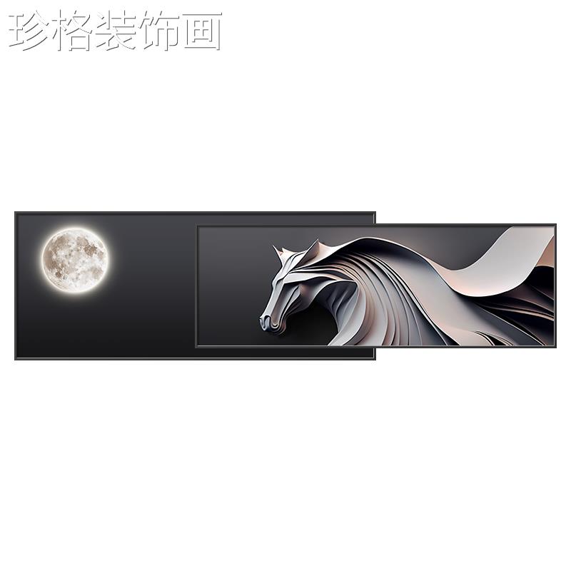 现代简约客厅装FXWY-017饰画寓意好马到功壁沙画轻奢高感发背级成图片