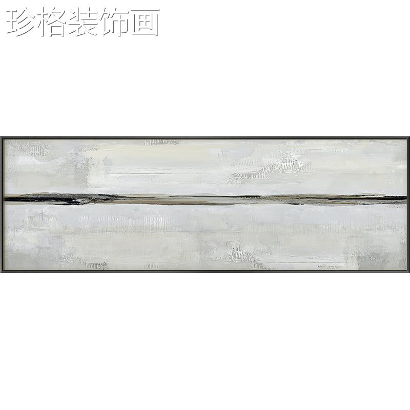 YYX-1495黑白抽客厅装饰画景大背幅横象油画大尺墙寸简约现代简约图片