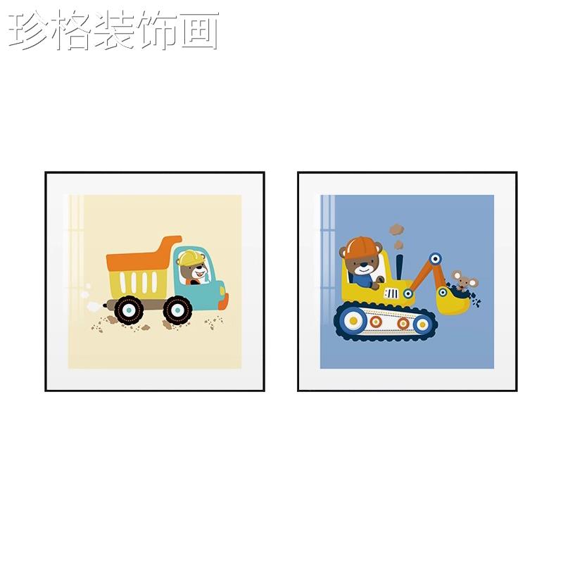 卡客通动背物厅装挂饰画简约可爱风儿童卧室床头餐厅景墙正方455