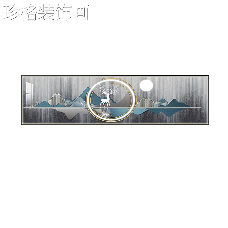 福禄生花卧挂室床头装饰画现代奢轻横幅壁主画卧房间客厅背景2022图片