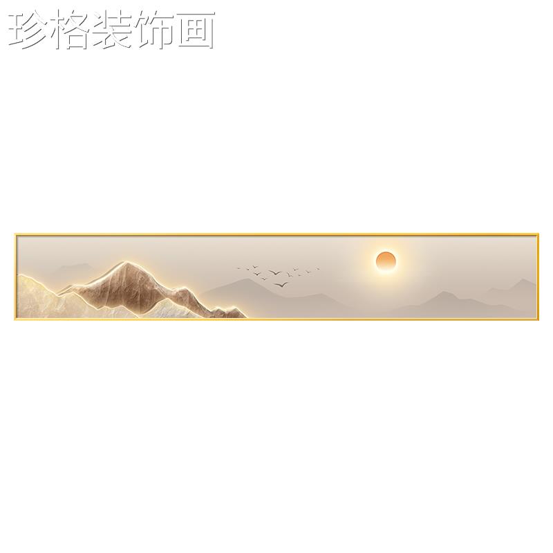 现轻奢客厅装饰画沙简约麋鹿FXDS-001发背景大墙挂画高档气代山水图片