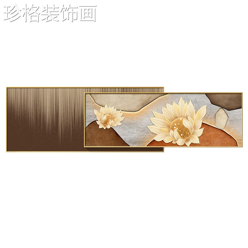 现代轻奢客厅饰晶画高档FXWY1-00大气叠加瓷壁高端抽象沙发背景装图片