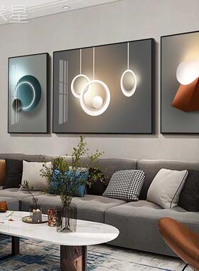 轻AL623001奢客三联饰画晶瓷装厅代创意餐厅过道挂画简约沙现发背