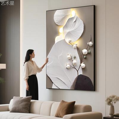 轻奢风《柿柿如发运》客厅装关饰画高挂04-0023级沙背景画餐厅镶