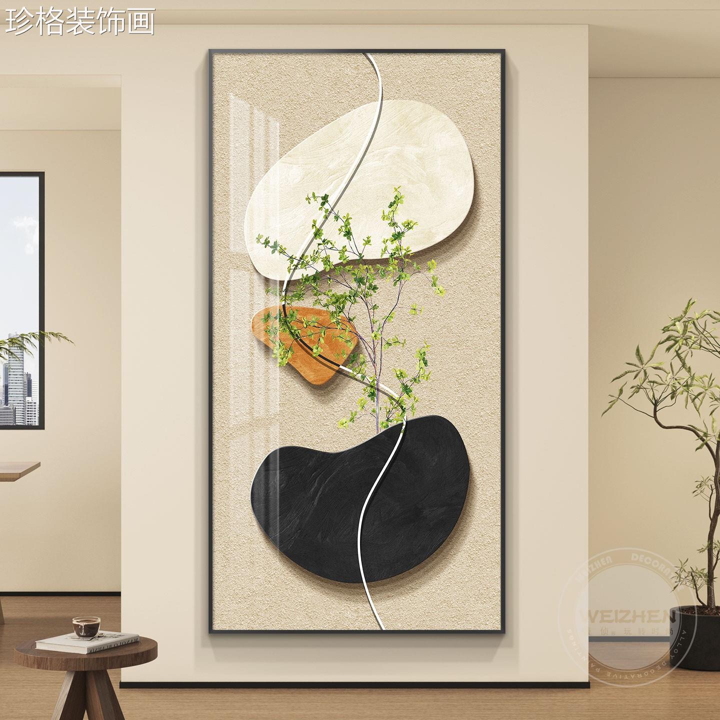 抽象QP-5579-轻le奢d带灯入户玄级关装饰画走廊过道挂壁画简约画