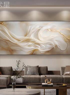 轻奢丝绸画抽象现代厅装饰画KY-03415发背沙景墙上挂床头横整一巨