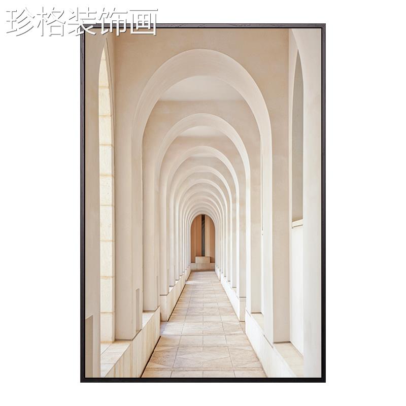 长现代建筑装饰画 空间廊书房公室玄办关画酒店样板挂房T05-011餐图片