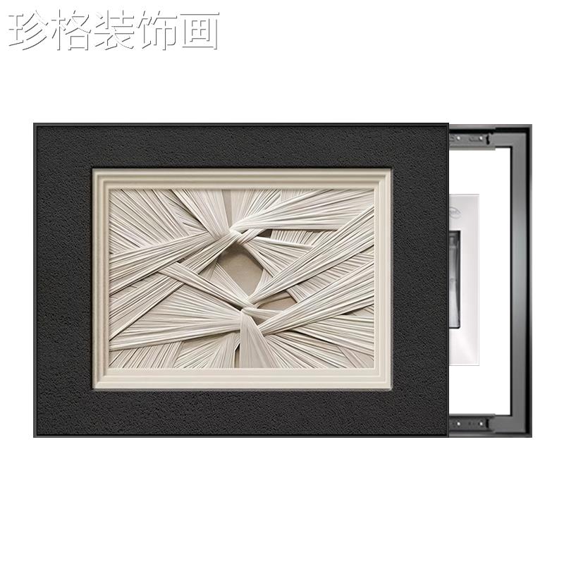 黑白简箱电表装饰画遮轻奢高级感艺术缄默餐厅挡配电箱艺术抽极象图片