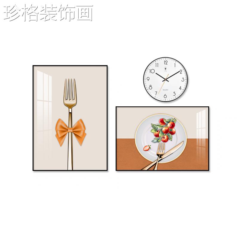 现代简厅饰装画双联约创意组合饭厅挂画晶餐瓷画轻奢2021715饭店图片