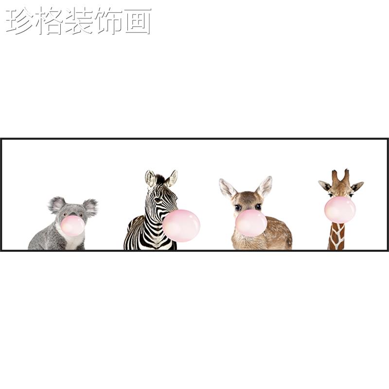 现简儿童代房约装YYX-0960饰画趣味动物客厅壁画头女孩男孩北欧卧图片