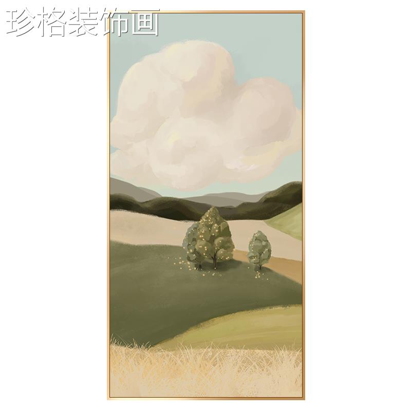 现代象风景欧装抽饰画入户过道进门玄T02-097关竖画北客厅走廊尽图片