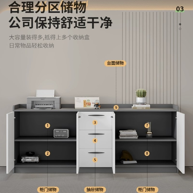 办公室茶水柜会议室柜子落地矮柜隔断办公桌侧柜置物复印机储物柜