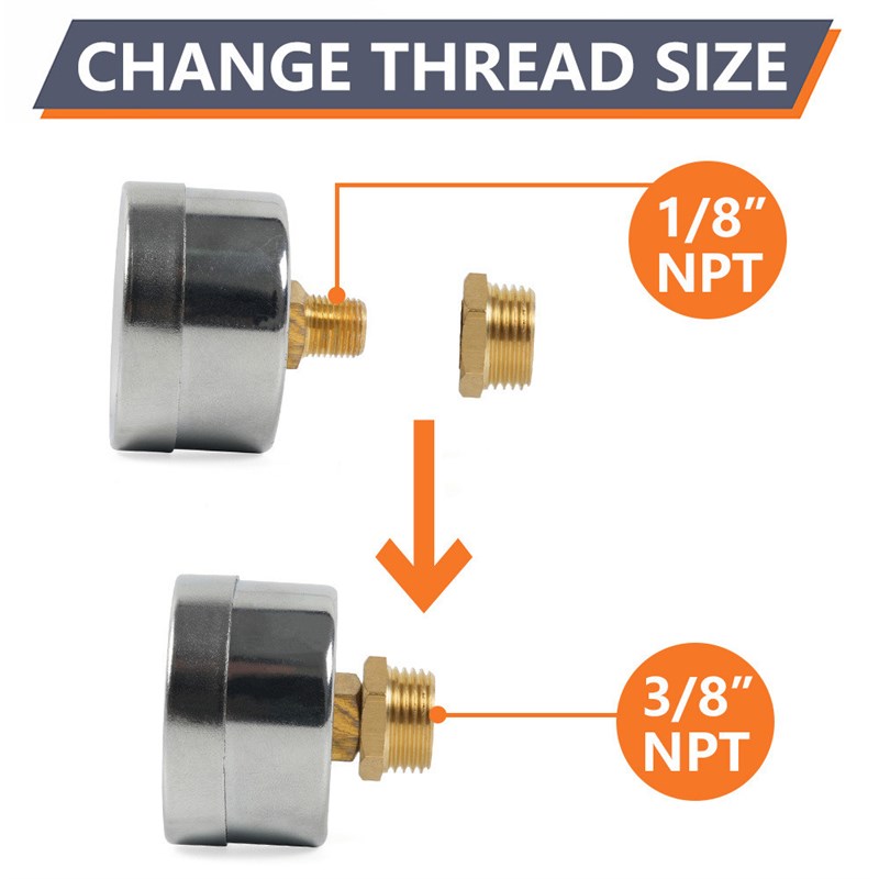汽车改装配件燃油压力表油压表1/8NPT3/8NPT接头0-15psi压力仪表