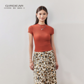 T恤女修身 Girdear 哥弟极简风短袖 显瘦百搭舒适上衣130160