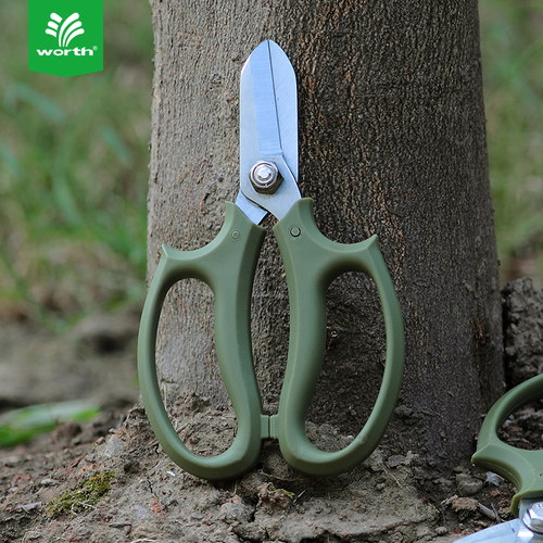 沃施园艺不锈钢修枝剪采摘家用鲜花园林花艺多功能剪子鲜切工具