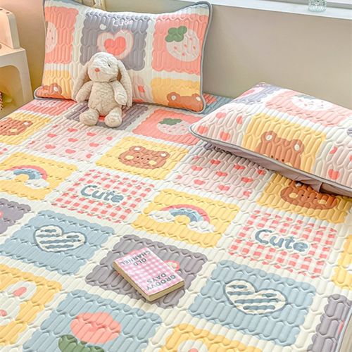 乳胶凉席三件套卡通冰丝凉感2.0床上空调席学生宿舍0.9席子可机洗