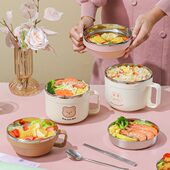 儿双层带盖食堂快餐杯小学生碗莱30少不锈钢饭盒防烫4格上班族